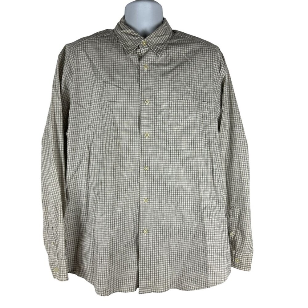 Dockers Mens Stretch Long Sleeve Plaid Shirt Size L Cotton & Lycra Blend